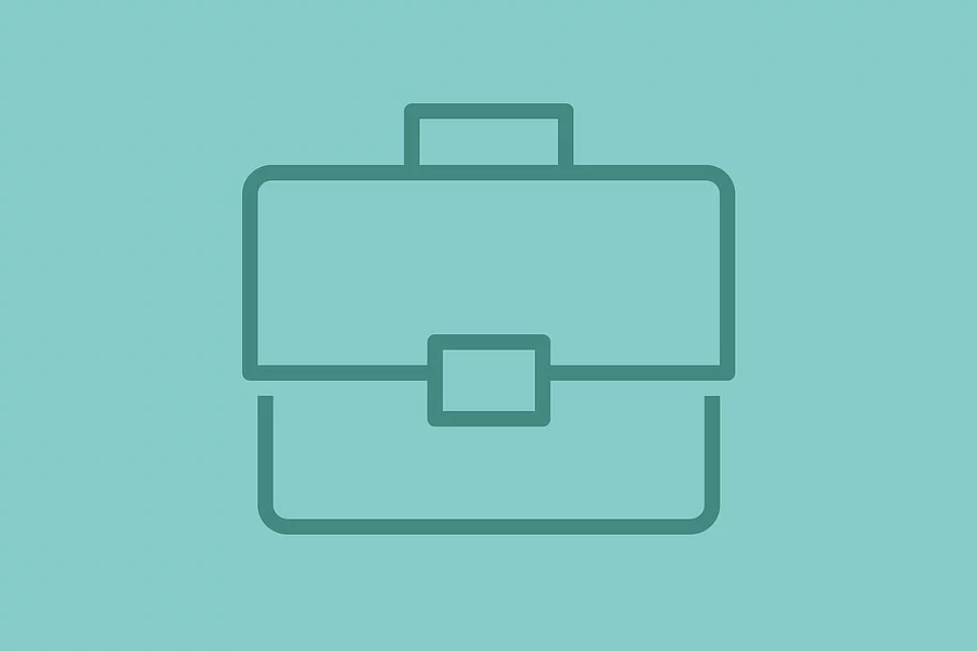 The FES icon shows a briefcase against a mint-green background