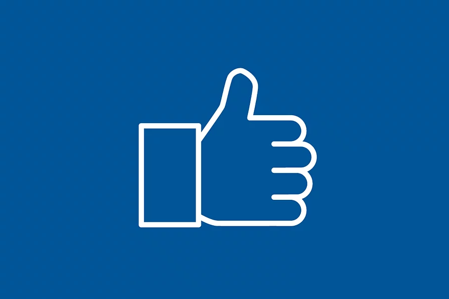 White FES icon shows Thumbs up on a blue background